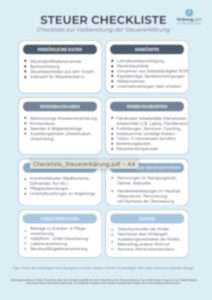 Pin Checkliste Steuer