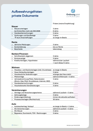 Aufbewahrungsfristen Dokumente